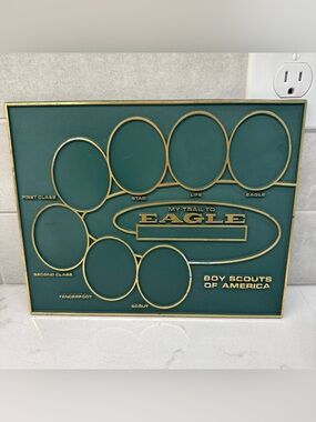 My Trail to Eagle Boy Scouts Photo Frame - Green and Gold never used